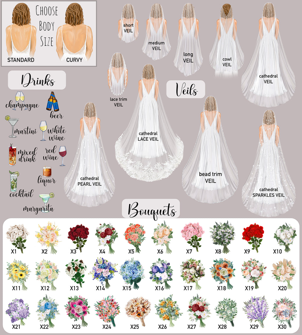 Custom Bride & Bridesmaid Portrait Print | Personalized Wedding Gift