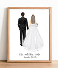 Personalized Wedding Portrait Print | Custom Couple Art Gift