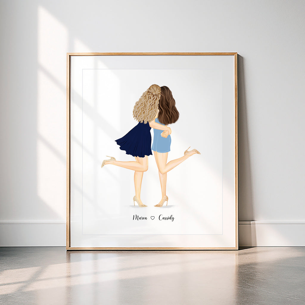 Personalized Friends Graduation Print | Custom Illustration