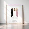 Custom Bride Portrait Art Print | Mother, Grandmother Gift