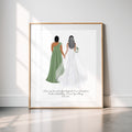Personalized Mother & Bride Portrait Print | Custom Wedding Gift