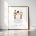 Personalized Father of Bride Portrait | Custom Wedding Art Print