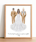 Personalized Father of Bride Portrait | Custom Wedding Art Print