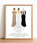 Custom Bride Portrait Art Print | Mother, Grandmother Gift