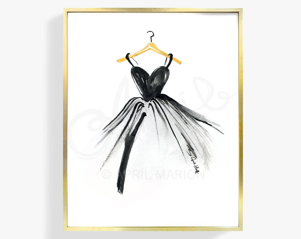 Little Black Dress Watercolor Print | Fashion Illustration (Digital Download)