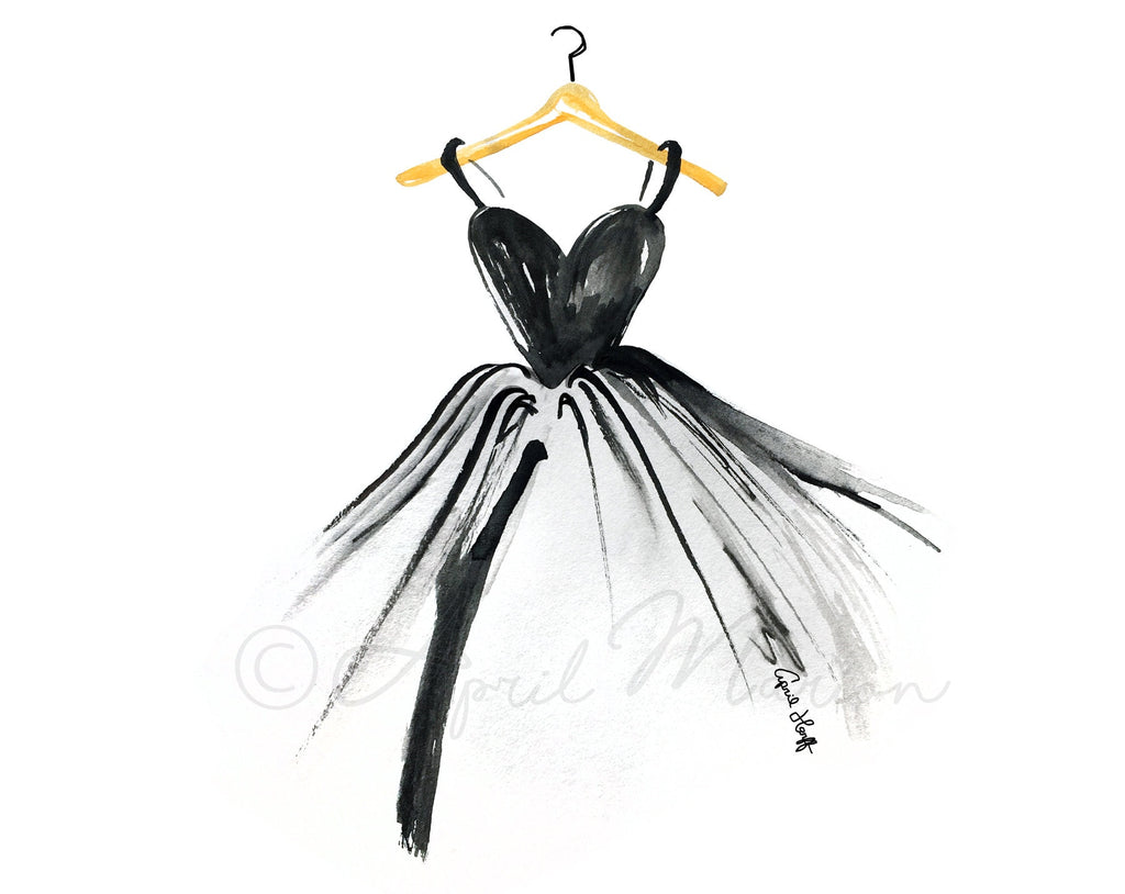 Little Black Dress Watercolor Print | Fashion Illustration (Digital Download)
