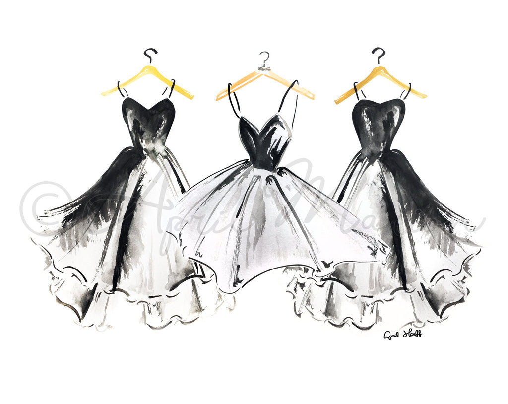 Ballerina Dress Watercolor Art Print | Fashion Illustration