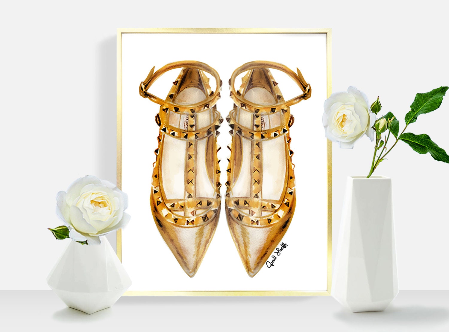 Designer Heels Watercolor Print | Fashion Illustration (Digital Download)