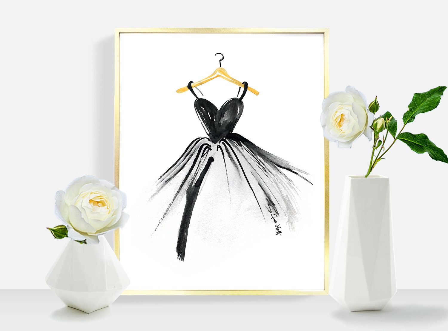 Little Black Dress Watercolor Print | Fashion Illustration (Digital Download)