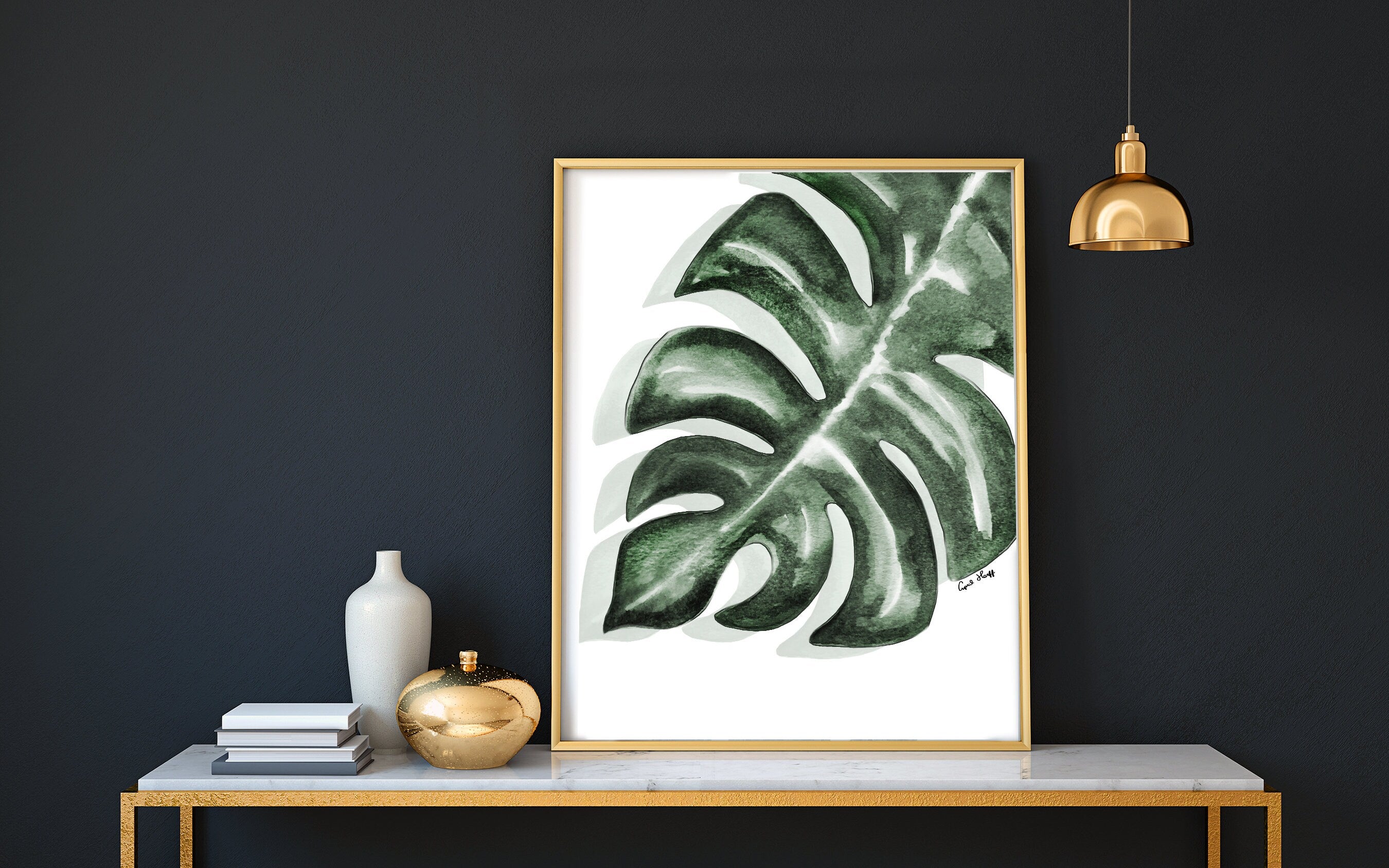 Palm Leaf Watercolor Art Print | Tropical Plant Illustration