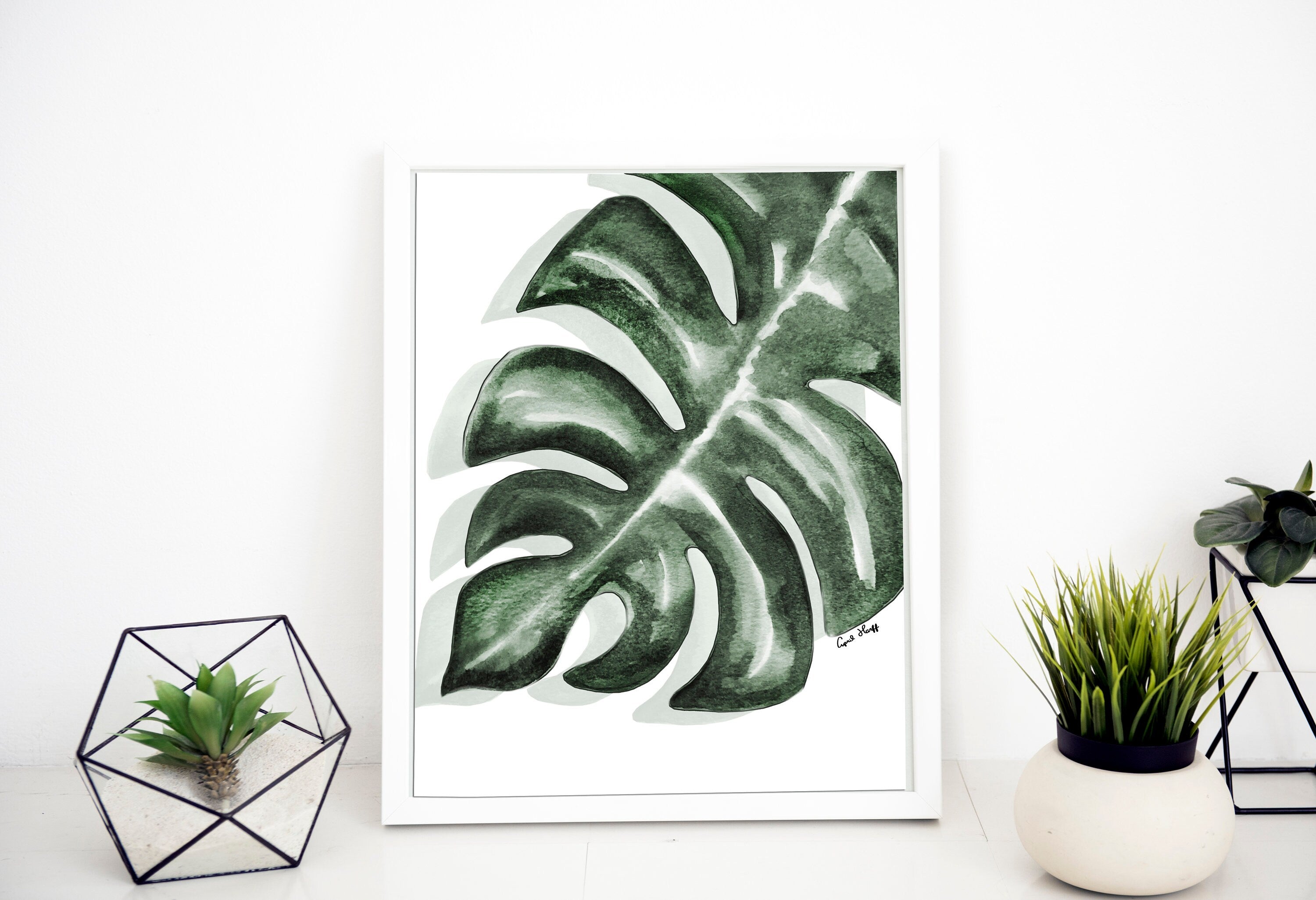 Palm Leaf Watercolor Art Print | Tropical Plant Illustration