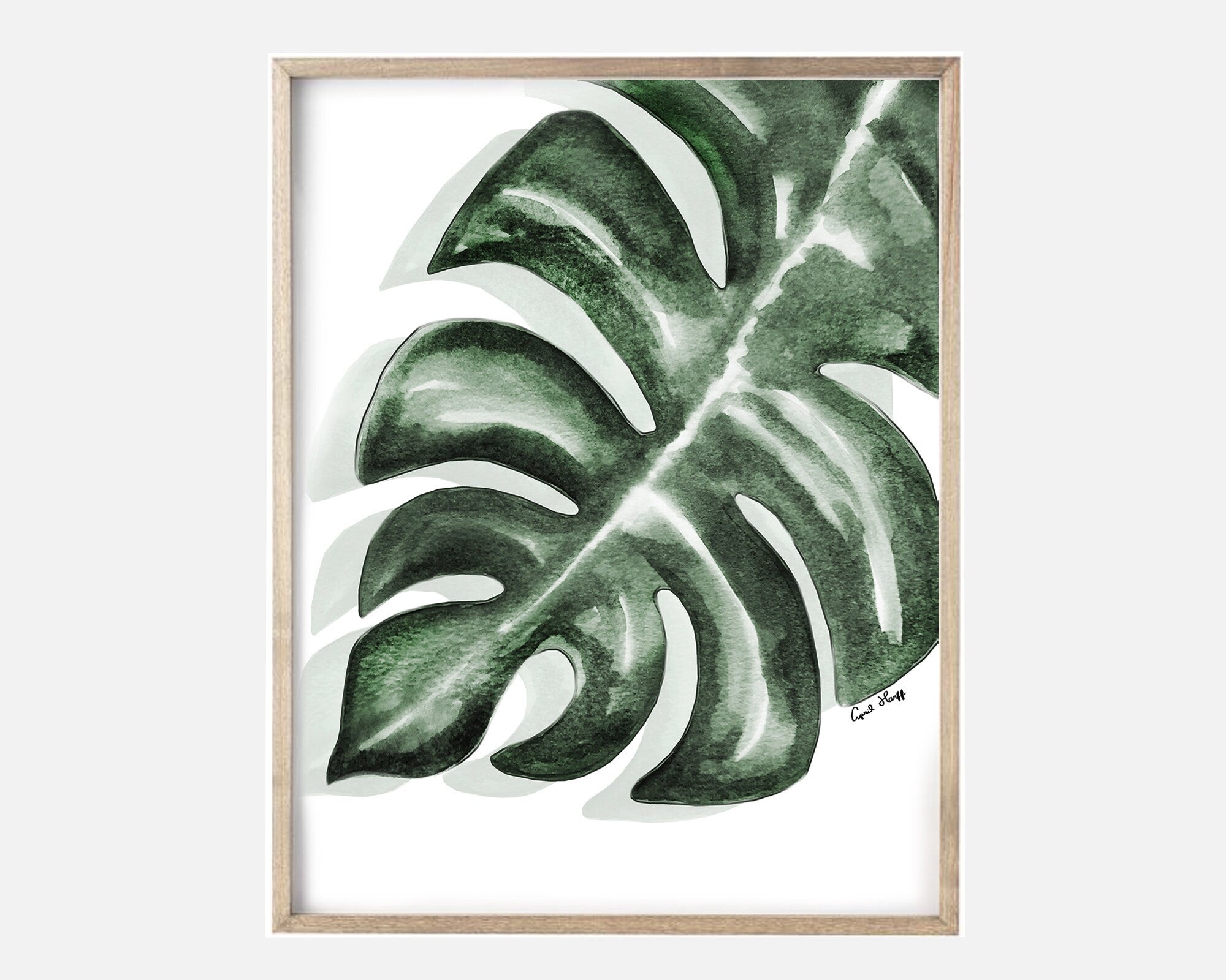 Palm Leaf Watercolor Art Print | Tropical Plant Illustration