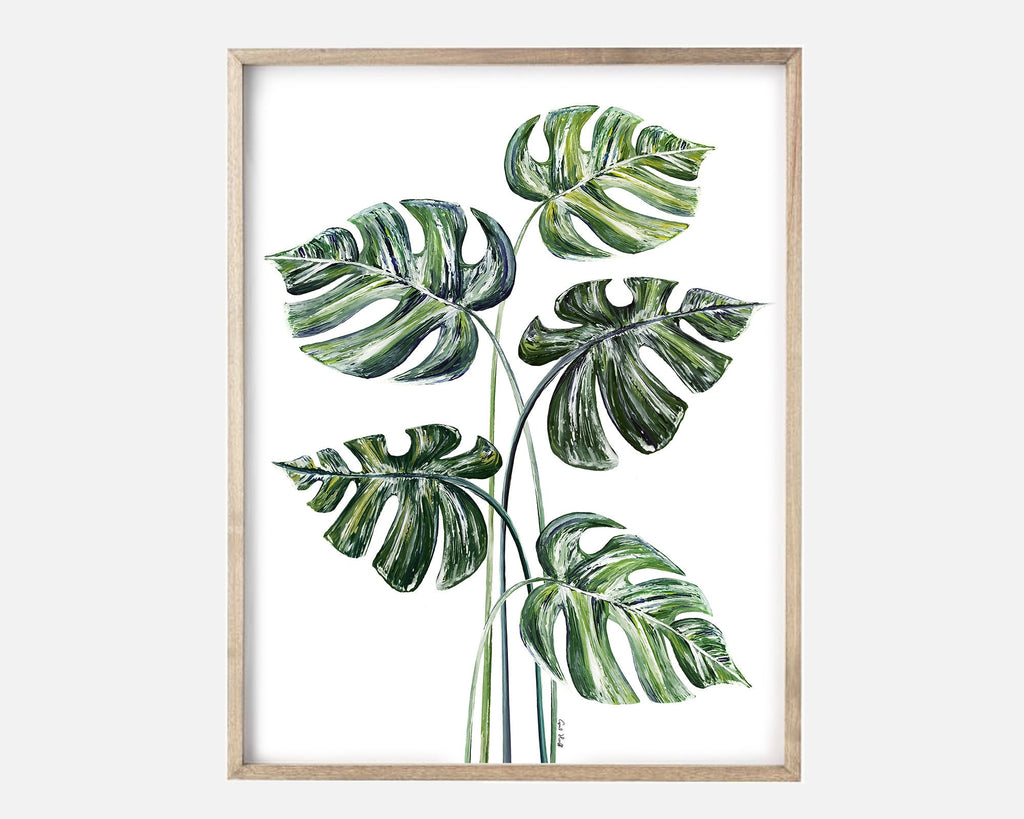 Monstera Leaf Print | Signed Fashion Illustration, Tropical Wall Art