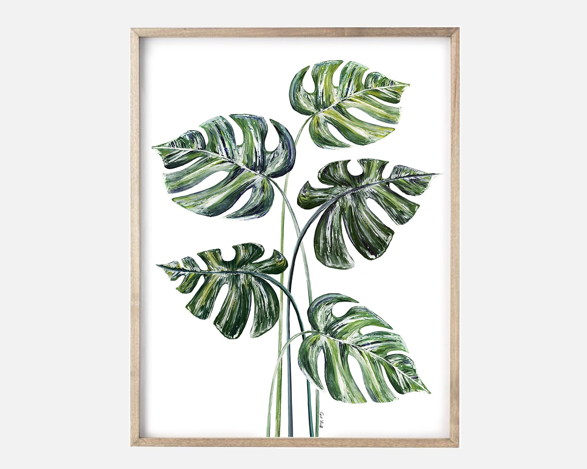 Monstera Leaf Print | Signed Fashion Illustration, Tropical Wall Art