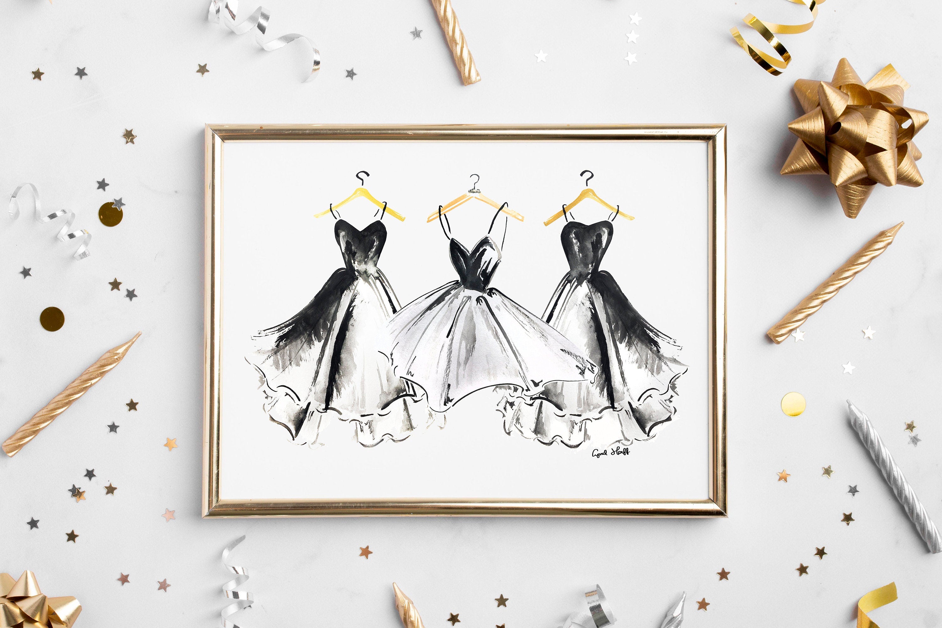 Ballerina Dress Watercolor Art Print | Fashion Illustration