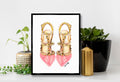 Pink Heels Print | Fashion Illustration, Chic Home Decor