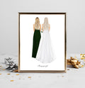 Personalized Mother & Bride Portrait Print | Custom Wedding Gift
