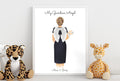 Personalized Grandma Baby Portrait Art | Newborn, Nursery Gift, Grandmother Granddaughter, Grandson, Angel Present, Grandma Grandchild Art