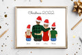 Personalized Christmas Family Portrait | Custom Holiday Wall Art