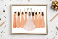 Personalized Indian Wedding Art Print | Custom Bridal Party Gift