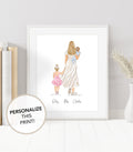 Personalized Mom Baby Portrait Art | Family Portrait Art, Mother's Day, Mother, Newborn, Toddler Art, Nursery Gift, Mom and Daughter and Son