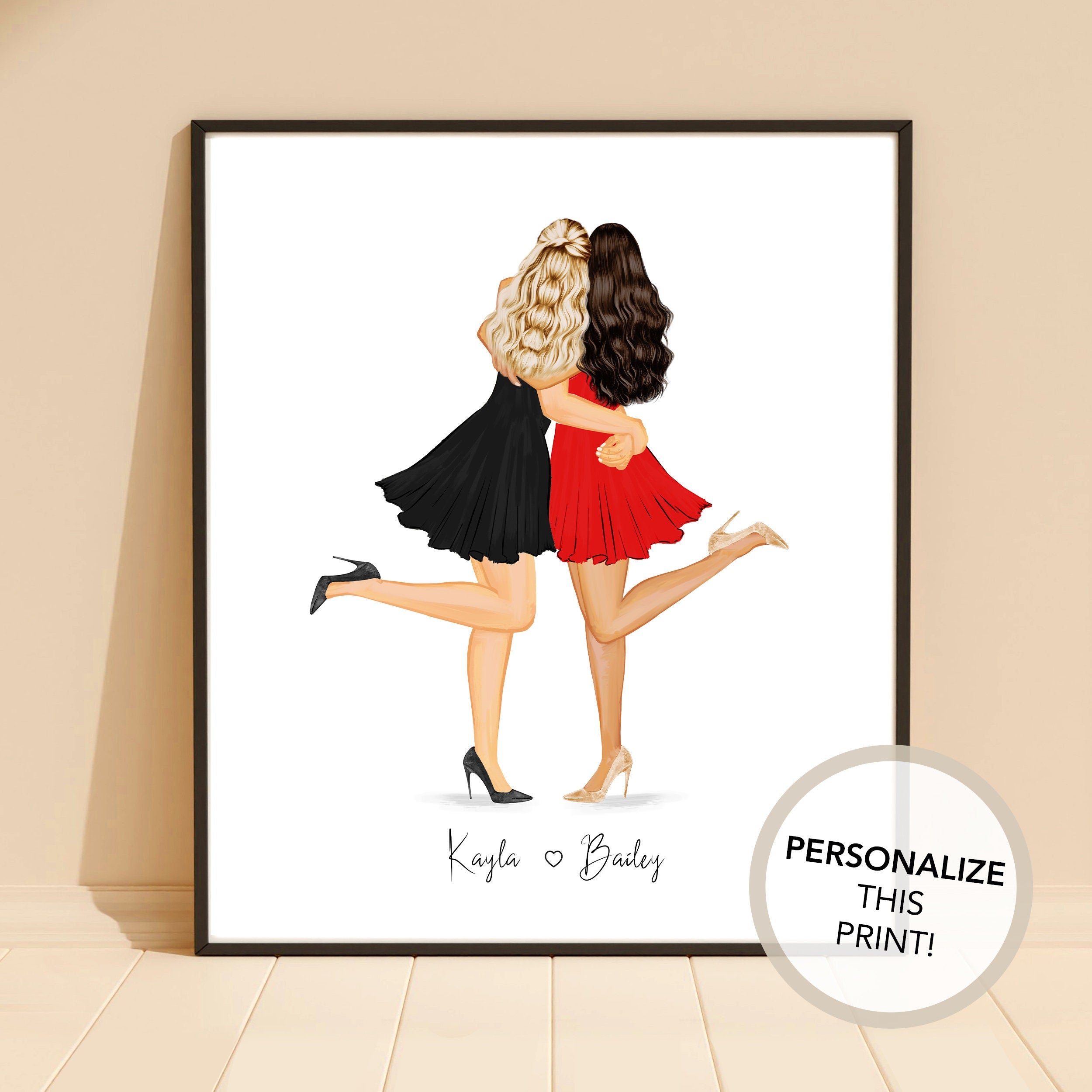 Personalized Friends Graduation Print | Custom Illustration