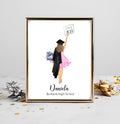 Custom Graduation Personalized Print | 2026 Graduation Gift, College Graduate Gift, High School Graduation Gift, Illustration, Girl Grad Art