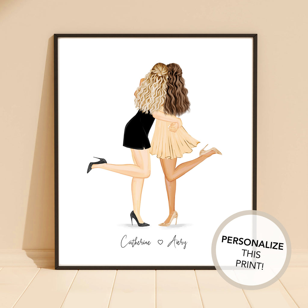 Personalized Friends Graduation Print | Custom Illustration