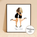 Personalized Friends Graduation Print | Custom Illustration