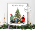 Personalized Christmas Drawing Gift Wall Art | Xmas Family Custom Print, Mom Dad Children Gift, Grandparents, In Memory, Holiday Present