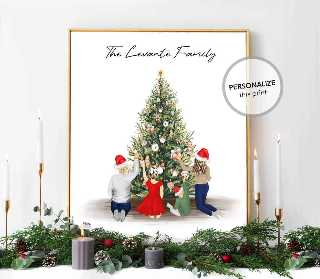 Personalized Christmas 2025 Gift Wall Art PRINT | Xmas Family Custom Print, Mom Dad Children Gift, Grandparents, In Memory, Holiday Present