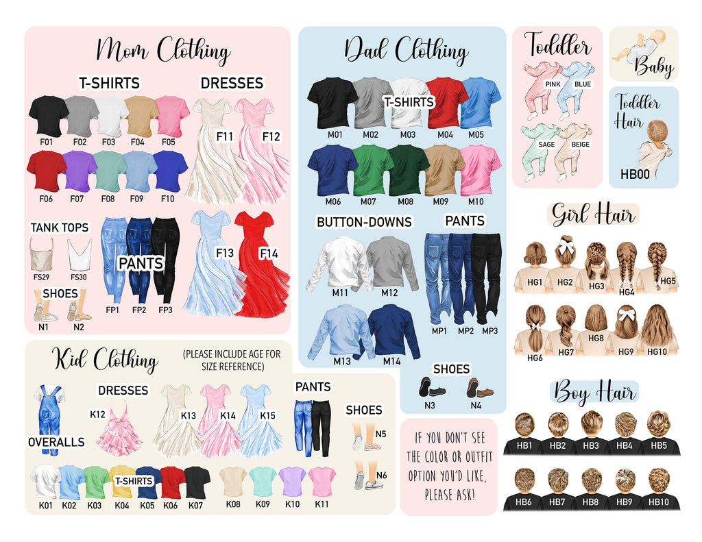 Personalized Family Portrait Art Print | Mom Dad and Children Art, Nursery Gift, Newborn Drawing, Nursery Art, Custom Family Portrait
